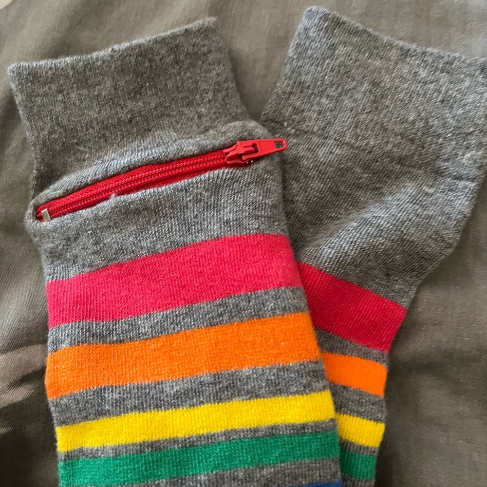 Knee high socks with zipper
